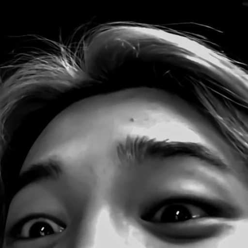 black and white human face eyelash