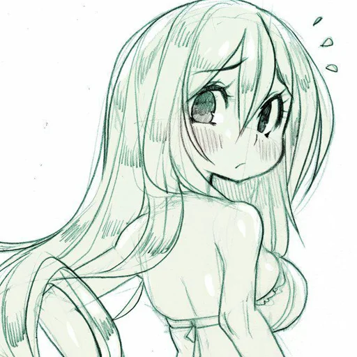 аниме эскиз иллюстрация