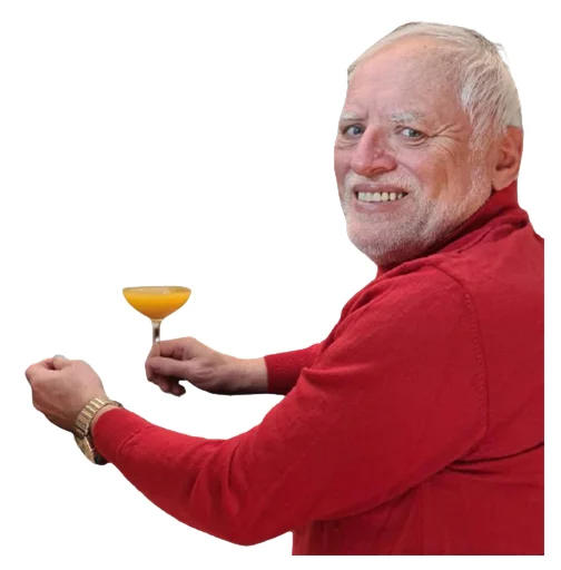 Человек пить улыбаться