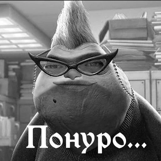 black and white cartoon wearing