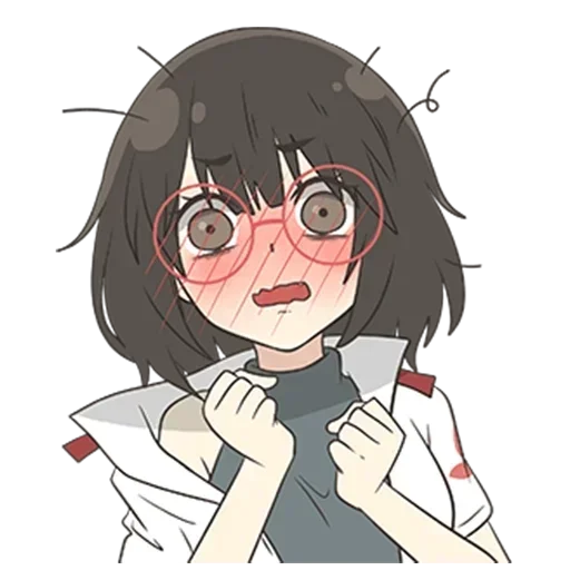 Девочка в очках - @tg_sticks - anime