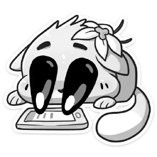 Стикер Ванилька Серая @tgsticker @UUWW44 - 4