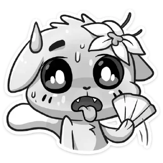 Стикер Ванилька Серая @tgsticker @UUWW44 - 3