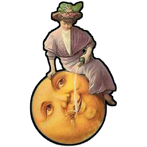 Moons from vintage postcards - 