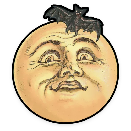 Sticker Moons from vintage postcards - 11