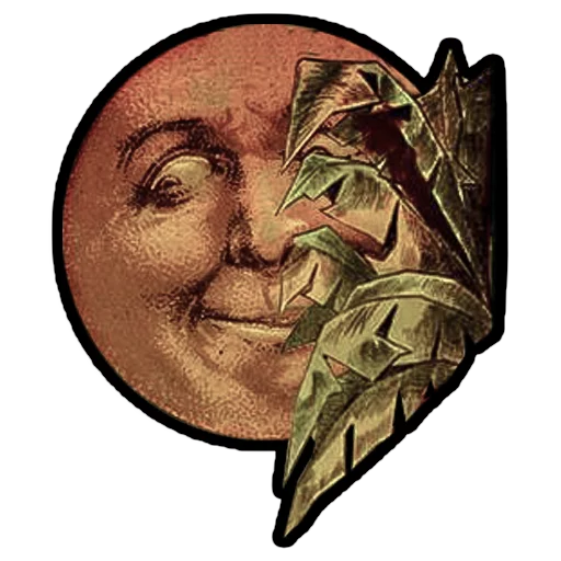 Sticker Moons from vintage postcards - 10