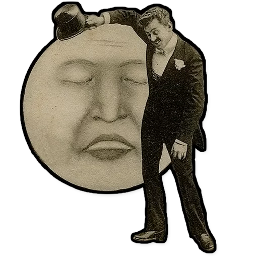 Sticker Moons from vintage postcards - 7