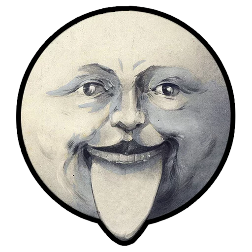 Sticker Moons from vintage postcards - 6