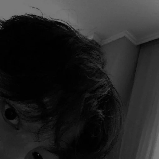 black and white indoor person