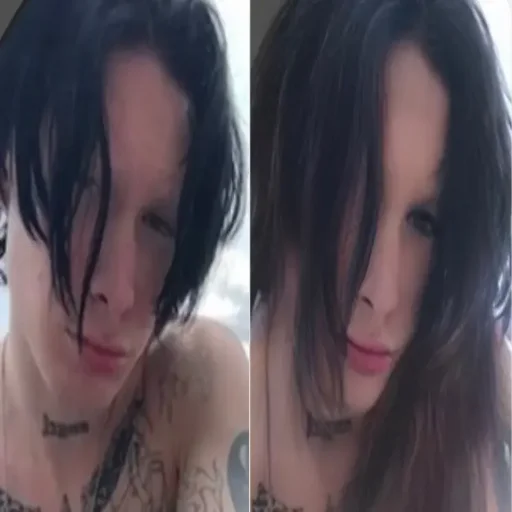 person long hair lip