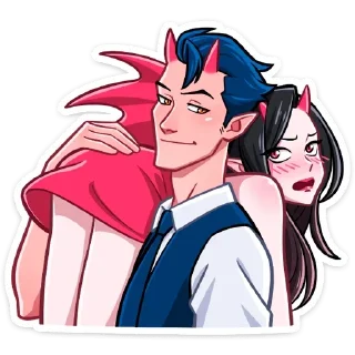 Sticker Дьявол и Дьяволица @colored_emotions - 9