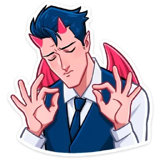Sticker Дьявол и Дьяволица @colored_emotions - 0