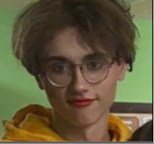 human face person text