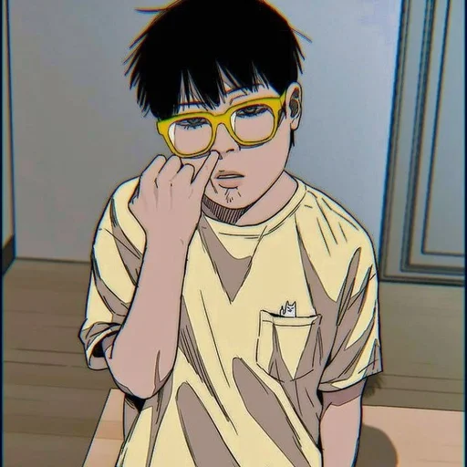 cartoon human face glasses