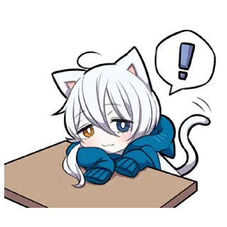 Sticker Белый котёнок ч.2 @nyasticks - 6