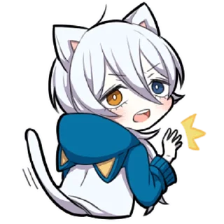 Sticker Белый котёнок ч.2 @nyasticks - 5