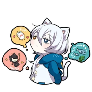 Sticker Белый котёнок ч.2 @nyasticks - 7