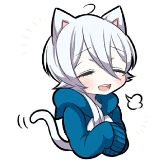 Sticker Белый котёнок ч.2 @nyasticks - 2