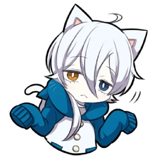 Sticker Белый котёнок ч.2 @nyasticks - 8