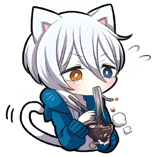 Sticker Белый котёнок 3 @Nyasticks - 4