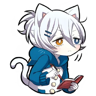 Sticker Белый котёнок 3 @Nyasticks - 5