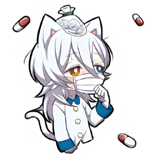 Sticker Белый котёнок 3 @Nyasticks - 9