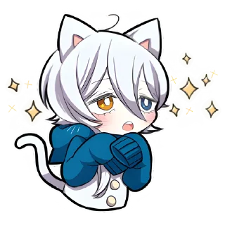 Sticker Белый котёнок 3 @Nyasticks - 6