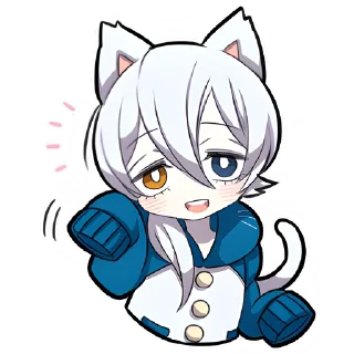 Sticker Белый котёнок 3 @Nyasticks - 1