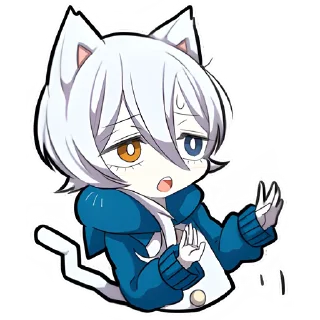 Sticker Белый котёнок 3 @Nyasticks - 8