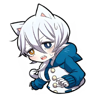 Sticker Белый котёнок 3 @Nyasticks - 2