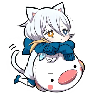 Sticker Белый котёнок 3 @Nyasticks - 3