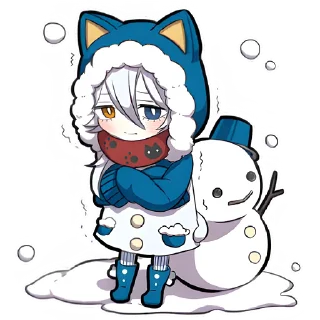 Стикер Белый котёнок 2 @Nyasticks - 7