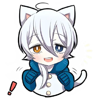 Стикер Белый котёнок 2 @Nyasticks - 6