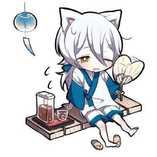 Стикер Белый котёнок 2 @Nyasticks - 3