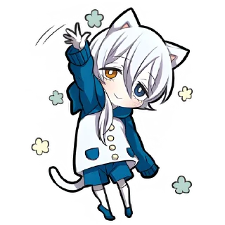 Стикер Белый котёнок 2 @Nyasticks - 2