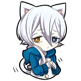 Стикер Белый котёнок 2 @Nyasticks - 11