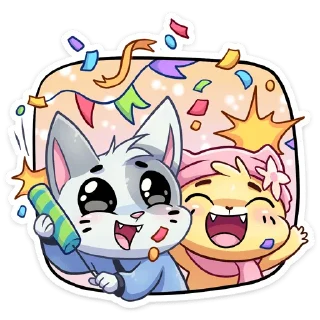 Sticker Зимние Бисквит и Ванилька :: @stickroom - 1