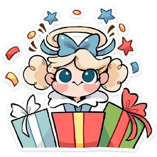 Стикер Зимние Нимб и Рожки :: @stickroom - 5