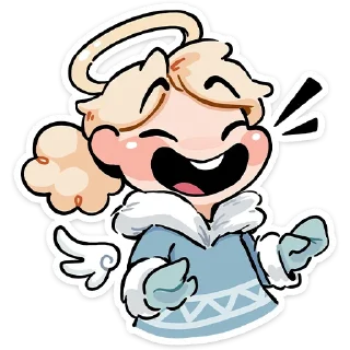 Стикер Зимние Нимб и Рожки :: @stickroom - 4