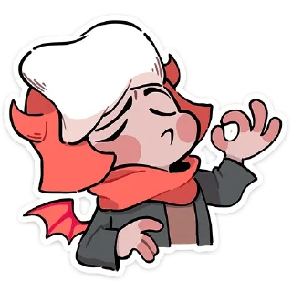 Стикер Зимние Нимб и Рожки :: @stickroom - 1