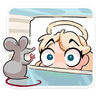 Стикер Зимние Нимб и Рожки :: @stickroom - 11