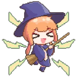 Sticker 마녀 ꉂ૮₍ ᵔᗜᵔ* ₎ა @suncolor - 6