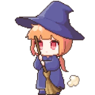 Sticker 마녀 ꉂ૮₍ ᵔᗜᵔ* ₎ა @suncolor - 4