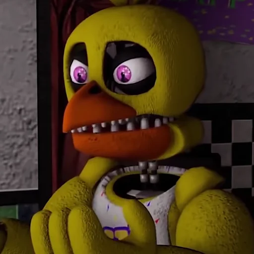 Sticker Unwithered/Withered Chica by @fnafwillie - 7