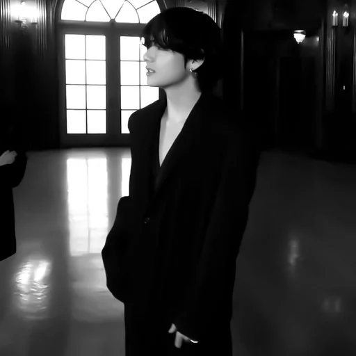 person black and white indoor