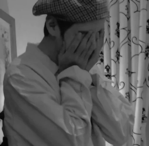 person human face black and white